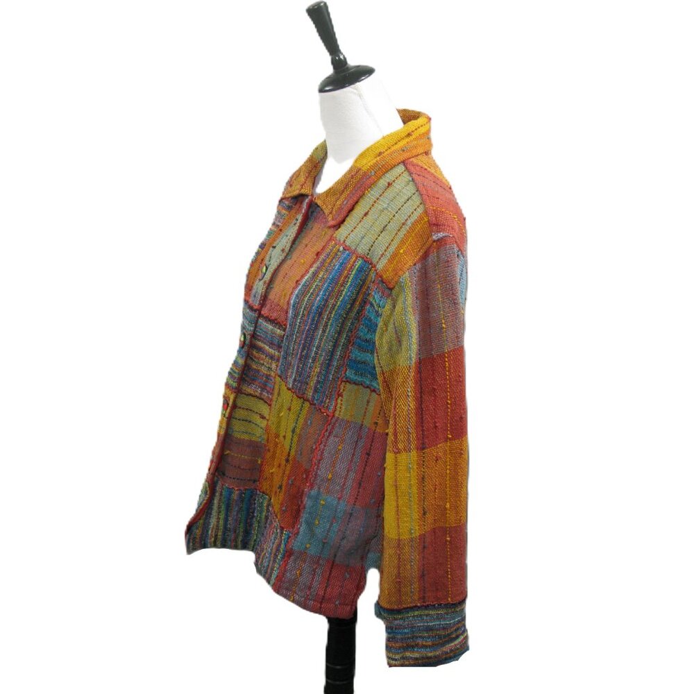 Travelsmith Colorful Boho Button Front Blazer Siz… - image 3